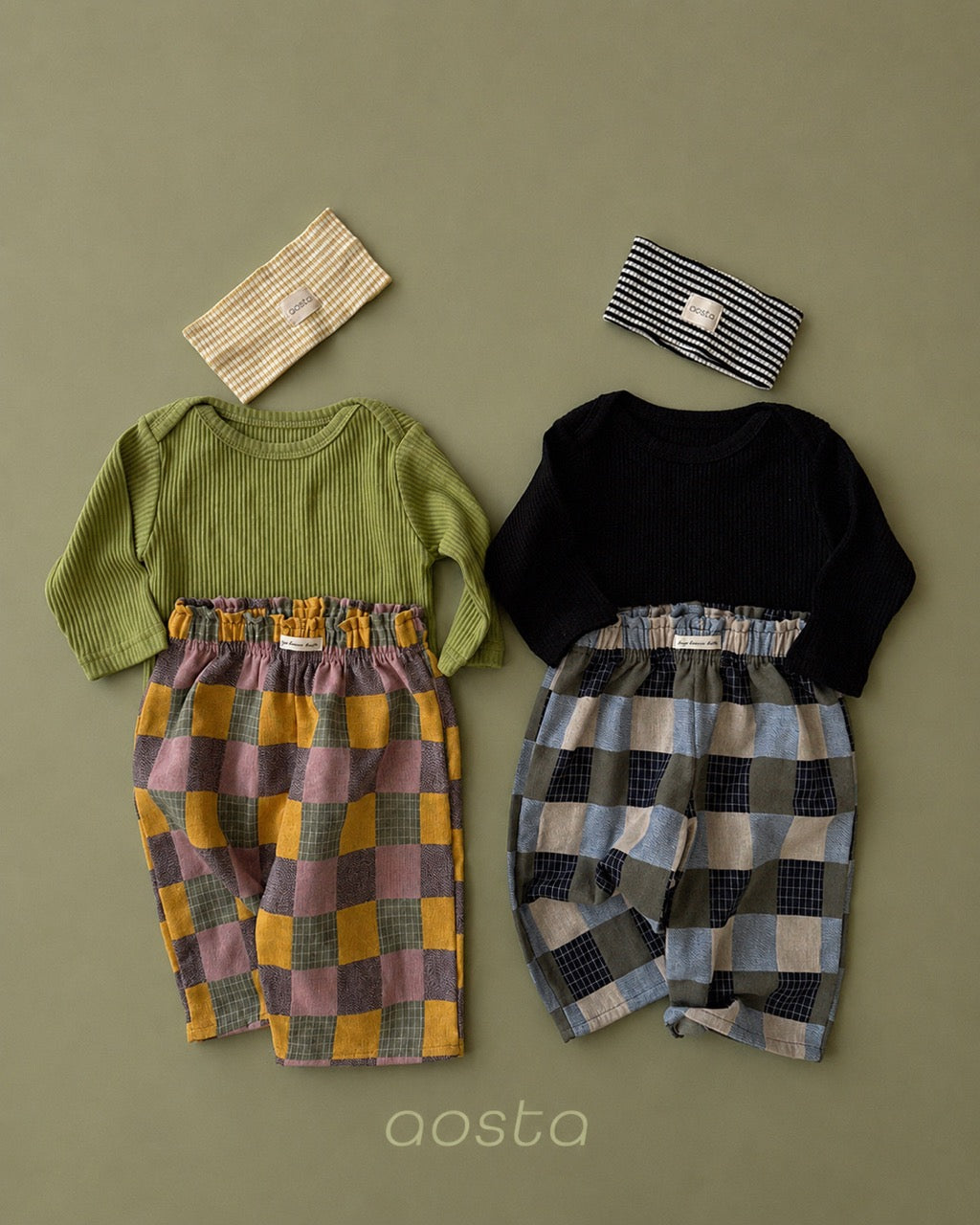 韓國童裝 26秋| AO65 Patchwork Pants 褲子 (70-110)