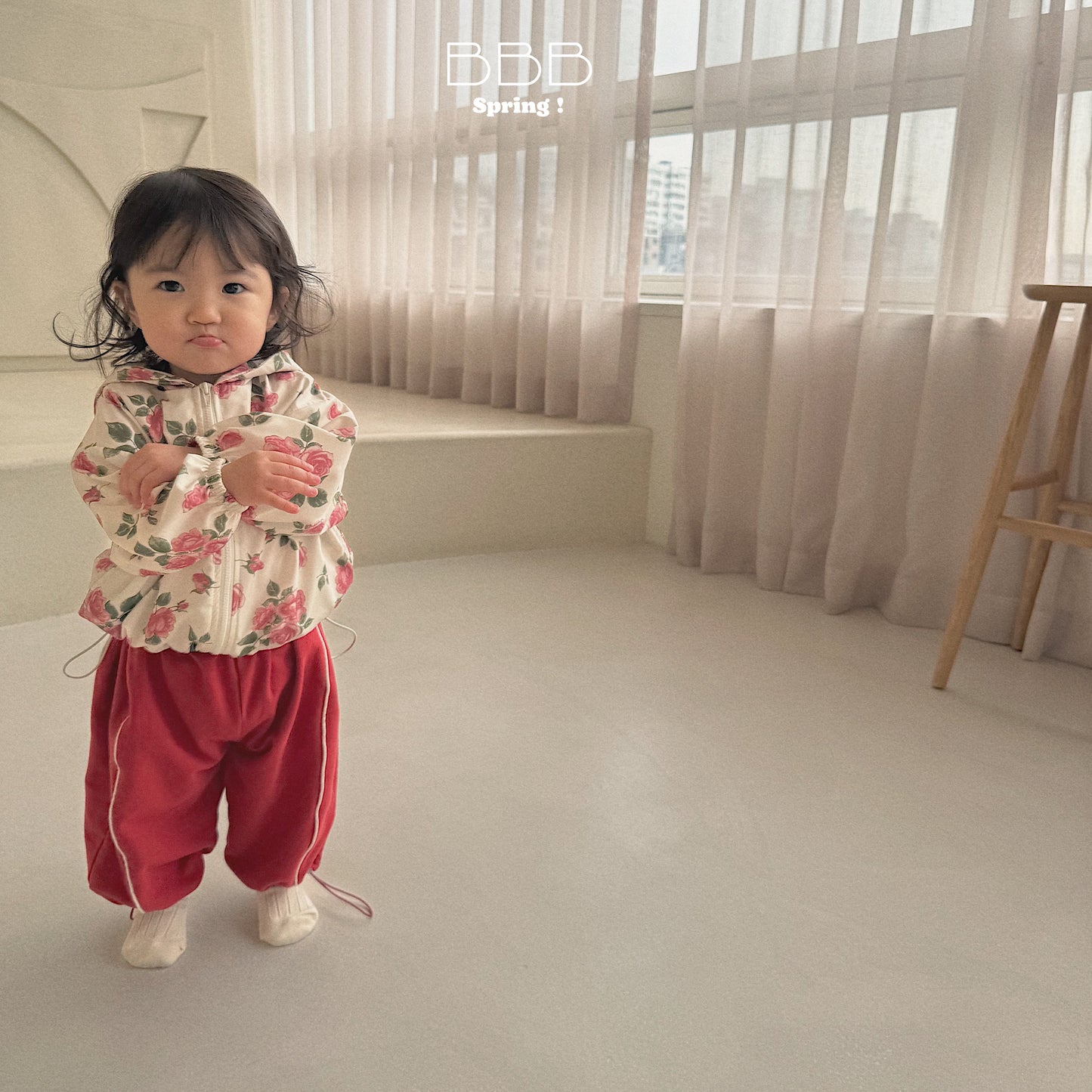 韓國童裝 26春 | BB14 Bebe Hood Flower Jumper (70-100cm)