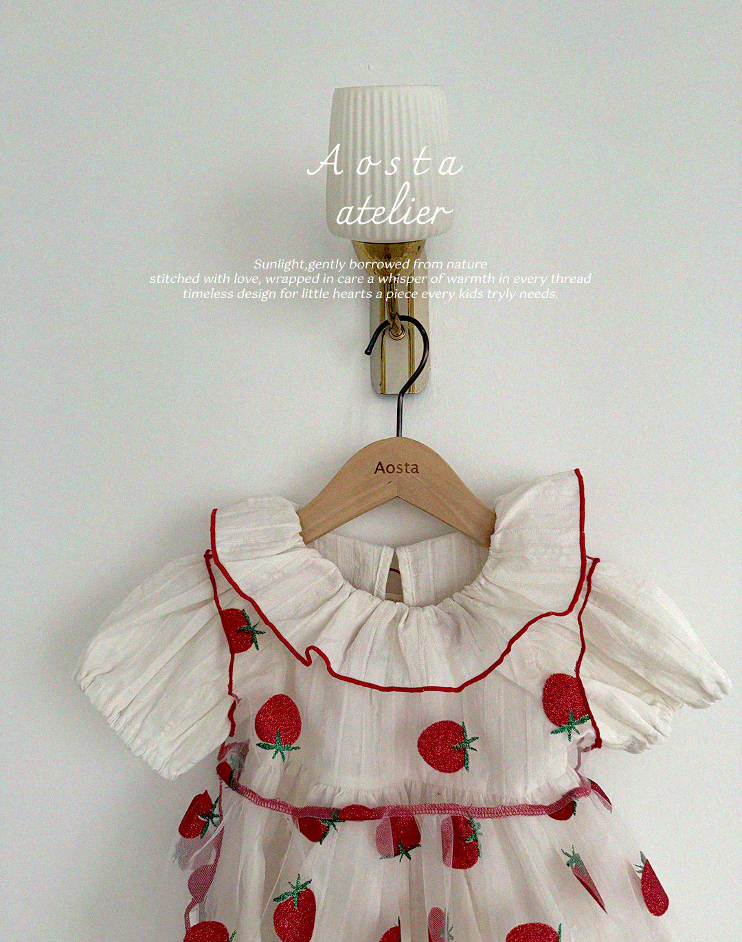 韓國童裝 25夏 | AO25237 LACE STRAWBERRY DRESS