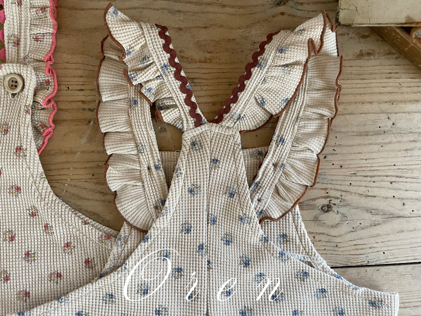 韓國童裝 25秋 | OR25336 Madeleine Waffle Overalls