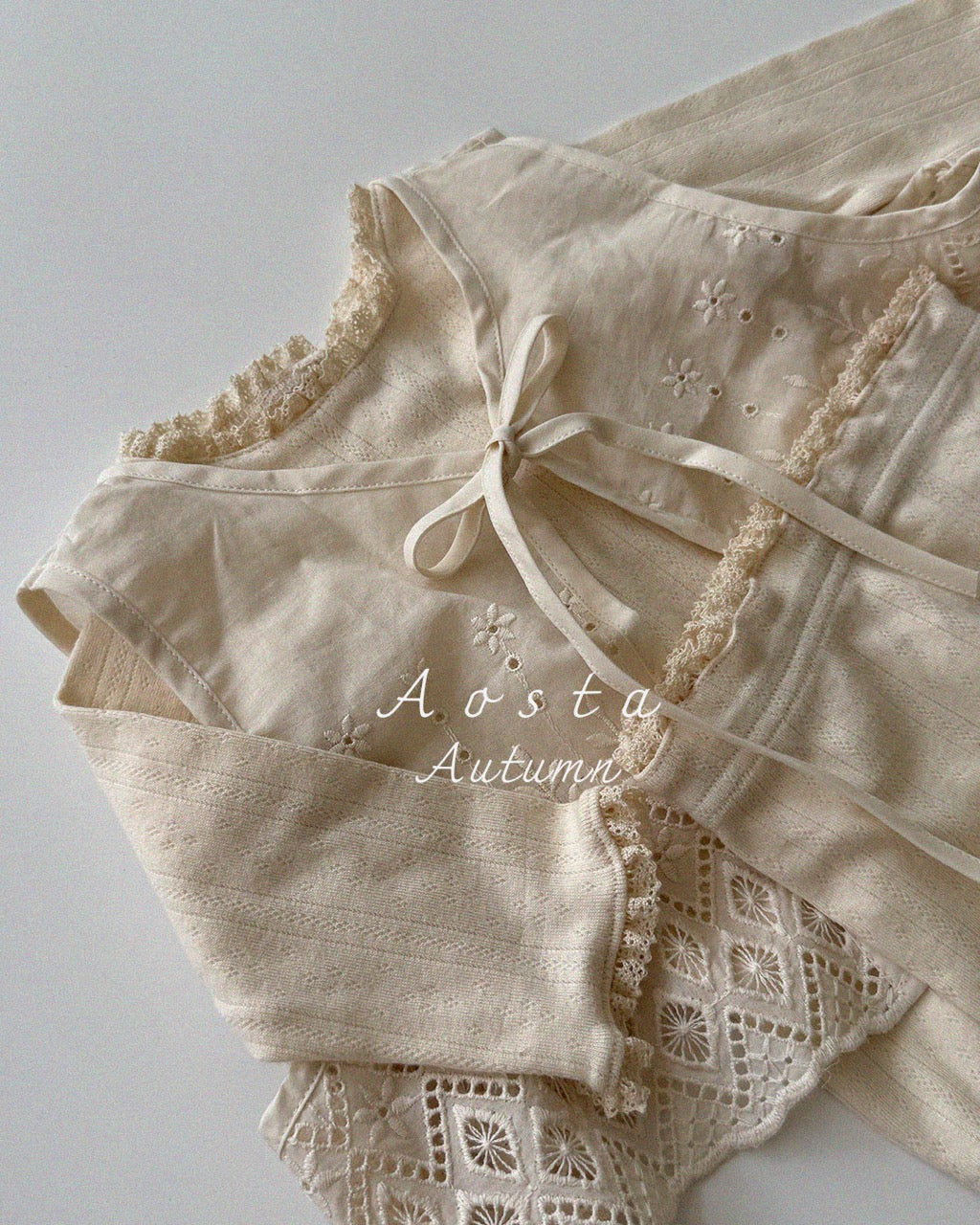 韓國童裝 26秋| AO22 Lace Jenny Open Vest 背心 (FREE)