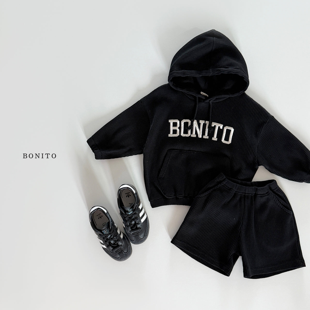 韓國童裝 25秋| BT25343 BONITO HOODED TOP AND BOTTOM SET (70-140CM)