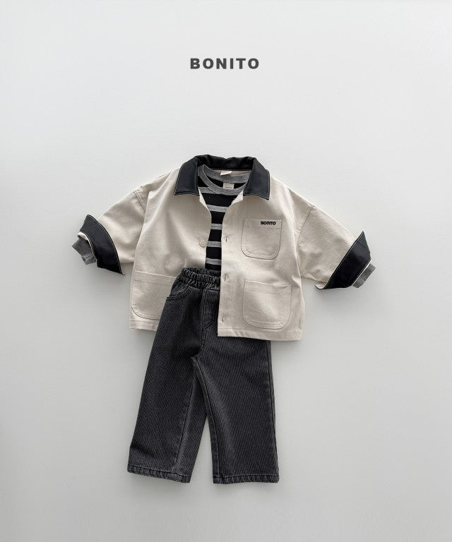 韓國童裝 26秋| BT24 Leather Khaki Jacket 外套 (80-140)
