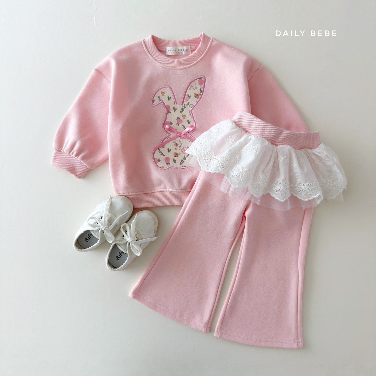 韓國童裝 26春 | DD17 花兔熊衛衣 (75~140cm)