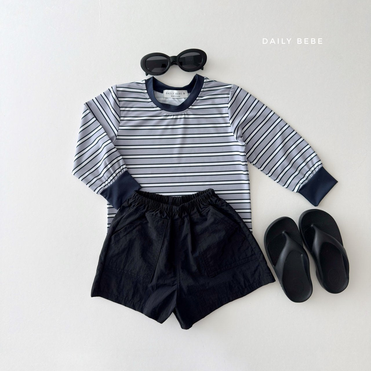 韓國童裝 26夏| DD06 Striped Rash Guard Tee (75-140cm)