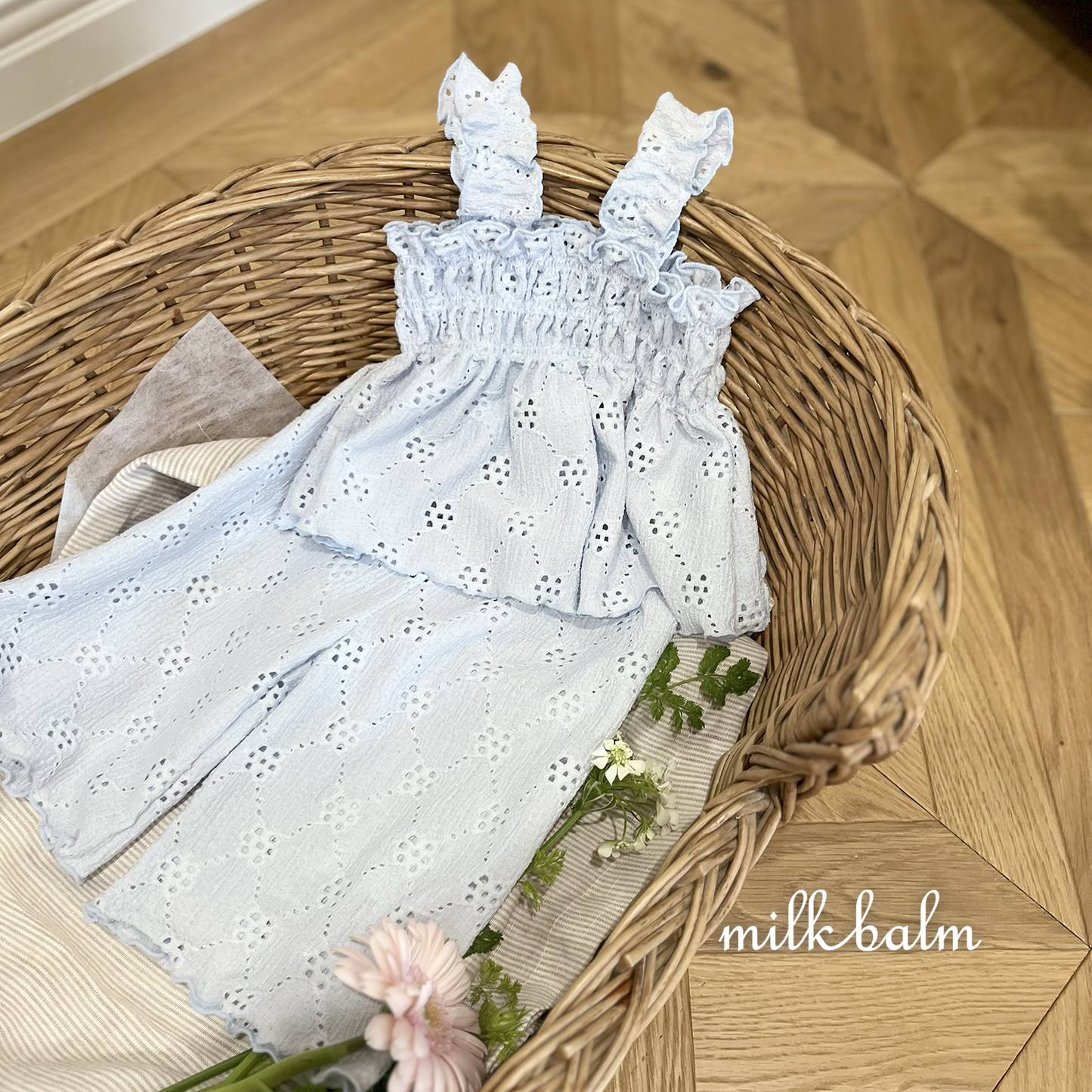 韓國童裝 26夏| MK36 Punching Smocking Setup (80-120cm)