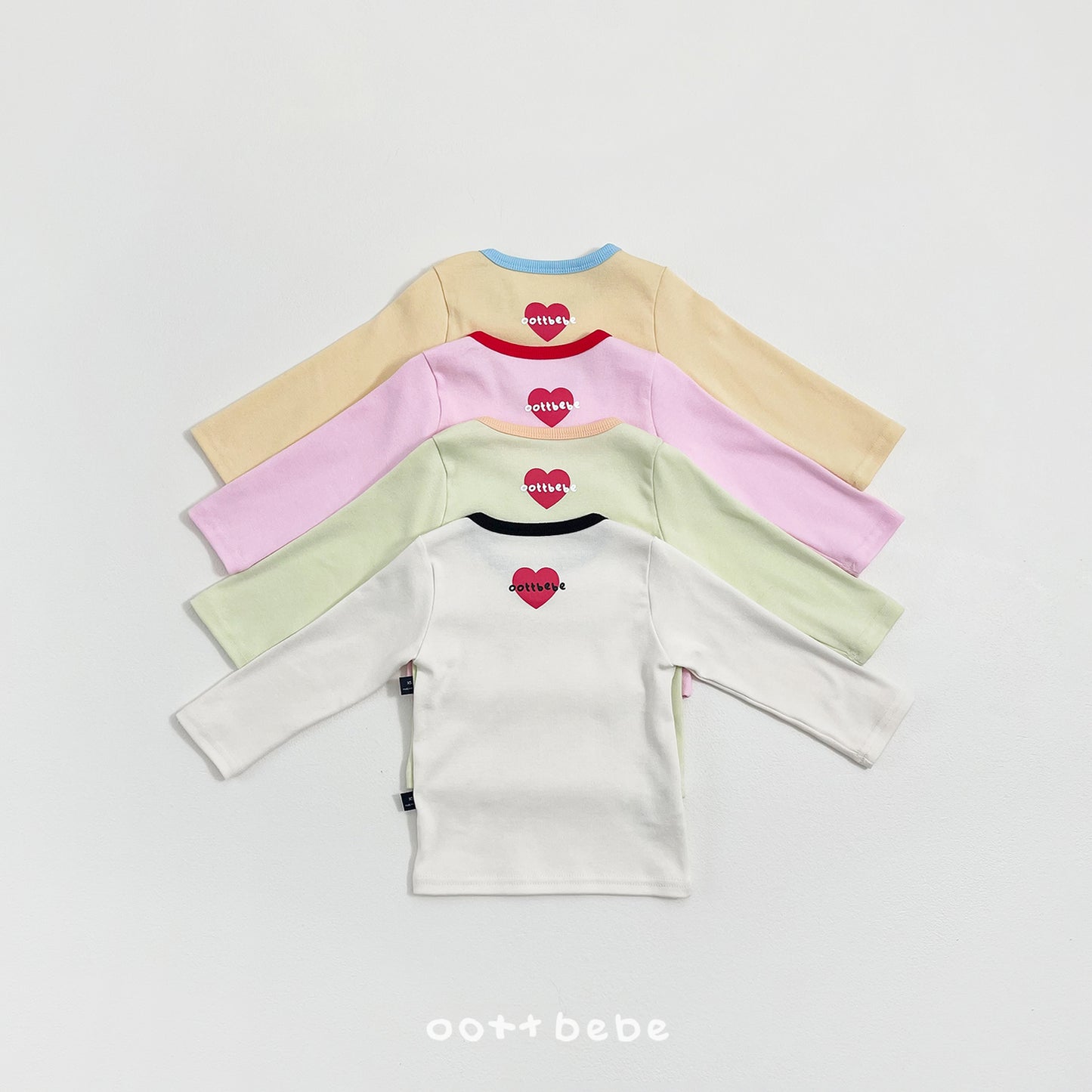 韓國童裝 26SS | OT04 Kids Modal Heart Top and Bottom Set (75-120cm)