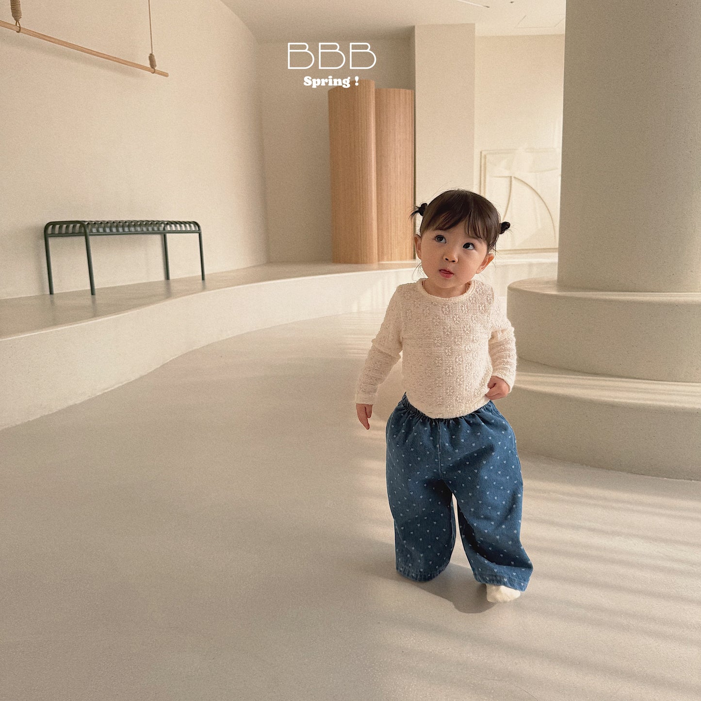 韓國童裝 26春 | BB41 Bebe Dot Dot Denim Pants (70-110cm)