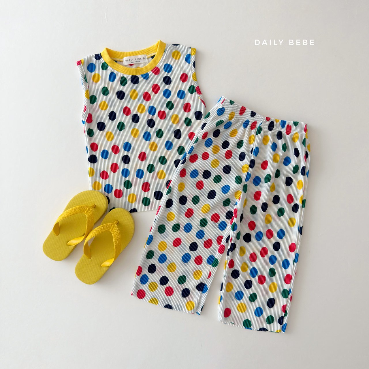 韓國童裝 26夏| DD04 Color Block Pleats Set (75-140cm)
