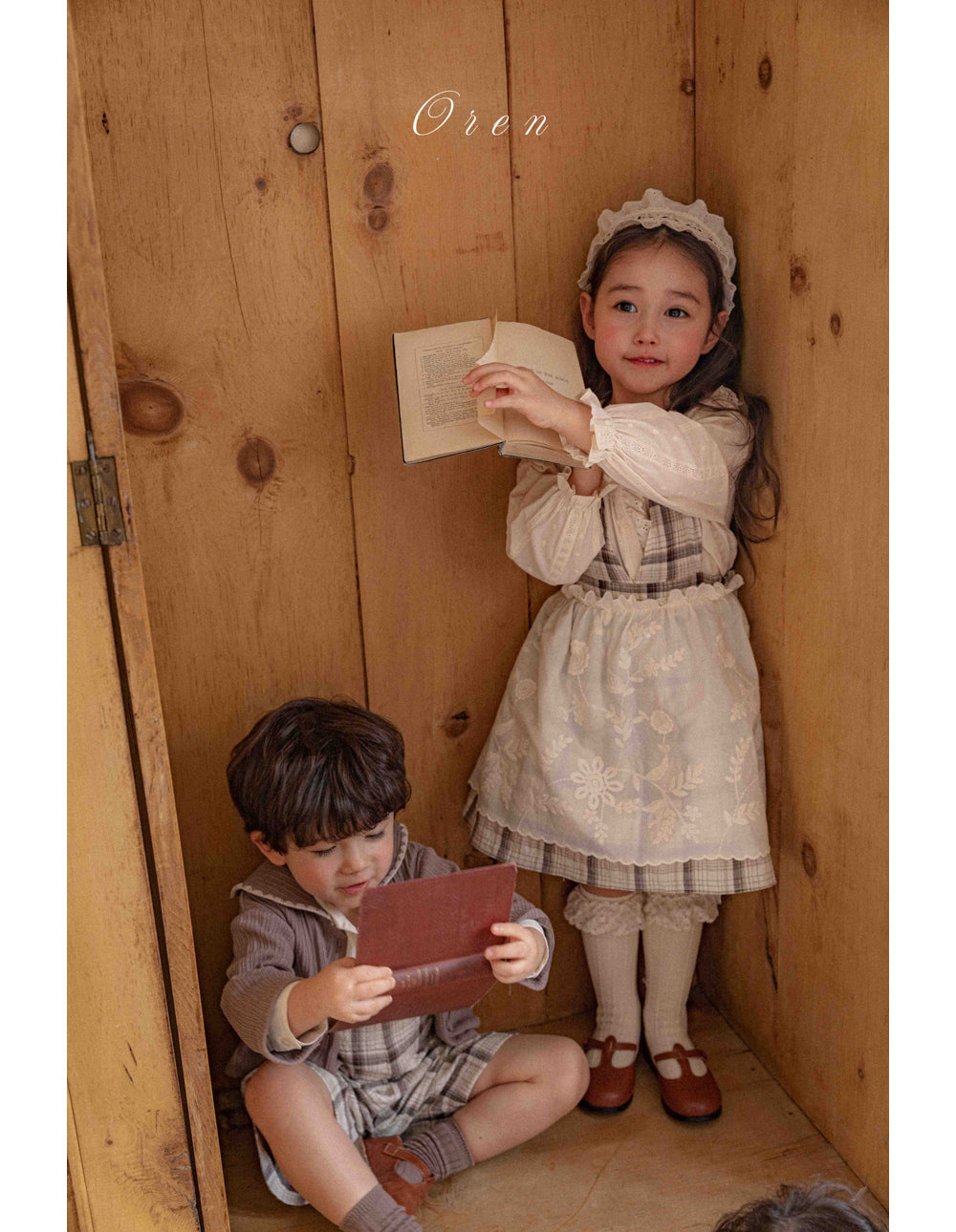 韓國童裝 26春 |  OR76 Check one-piece dress (85~120cm)