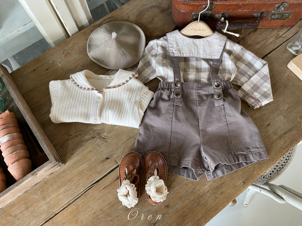 韓國童裝 26春 |  OR94 Checked Top and Bottom (85~120cm)