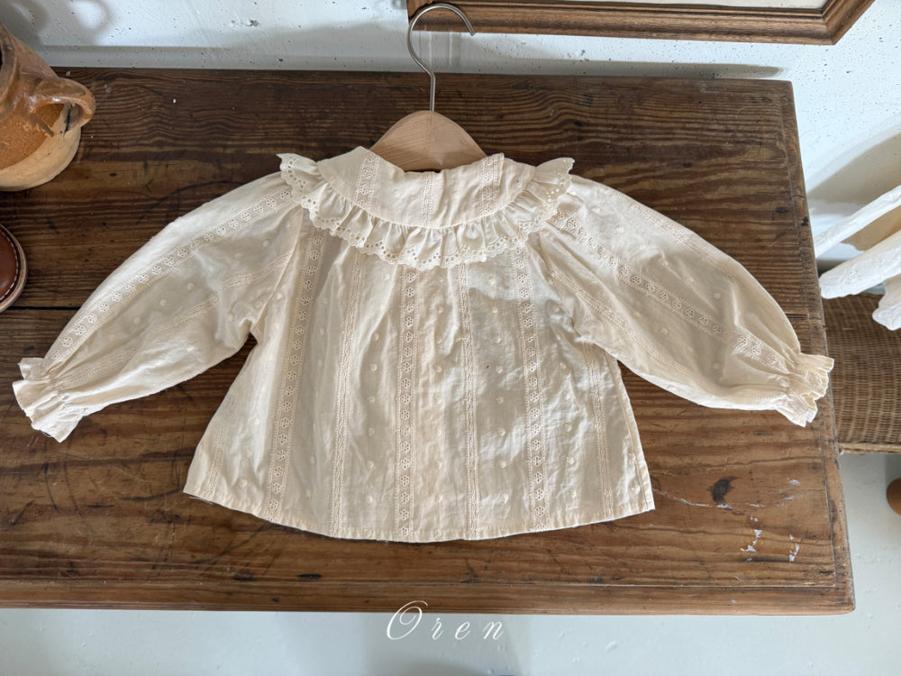 韓國童裝 26春 |  OR75 Amelia lace blouse (85~120cm)