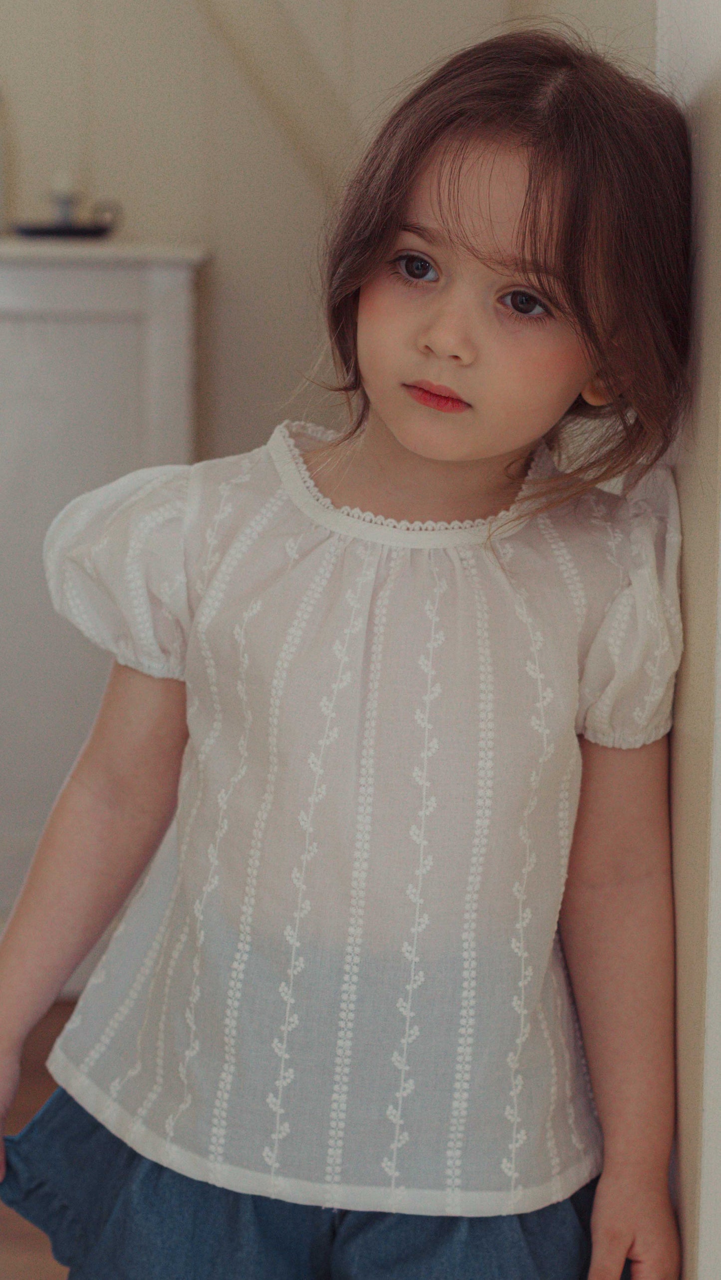 韓國童裝 26夏| CR08 Stripe Lace BL (80-125cm)