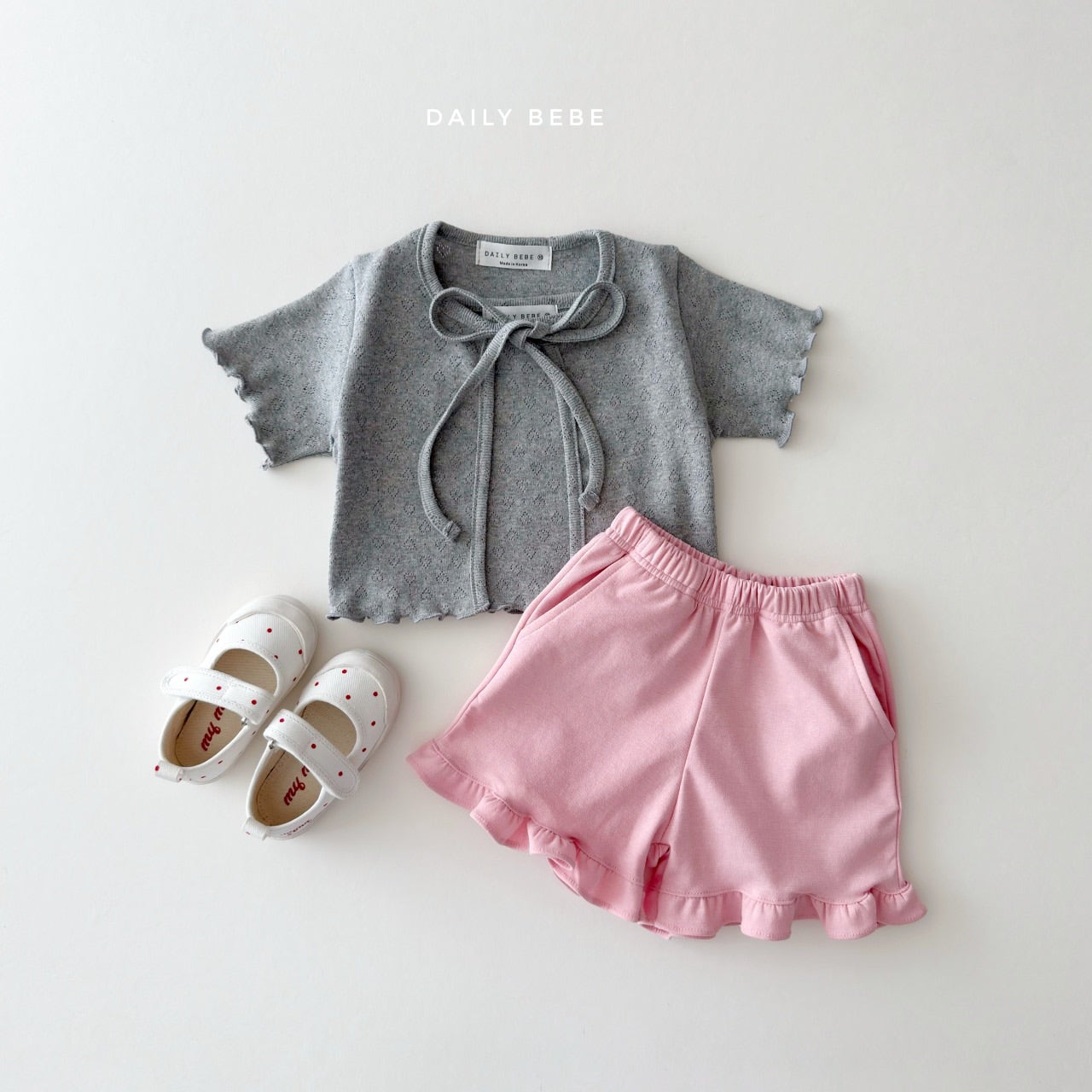 韓國童裝 26夏| DD11 Eyelet Cardigan Set (75-140cm)