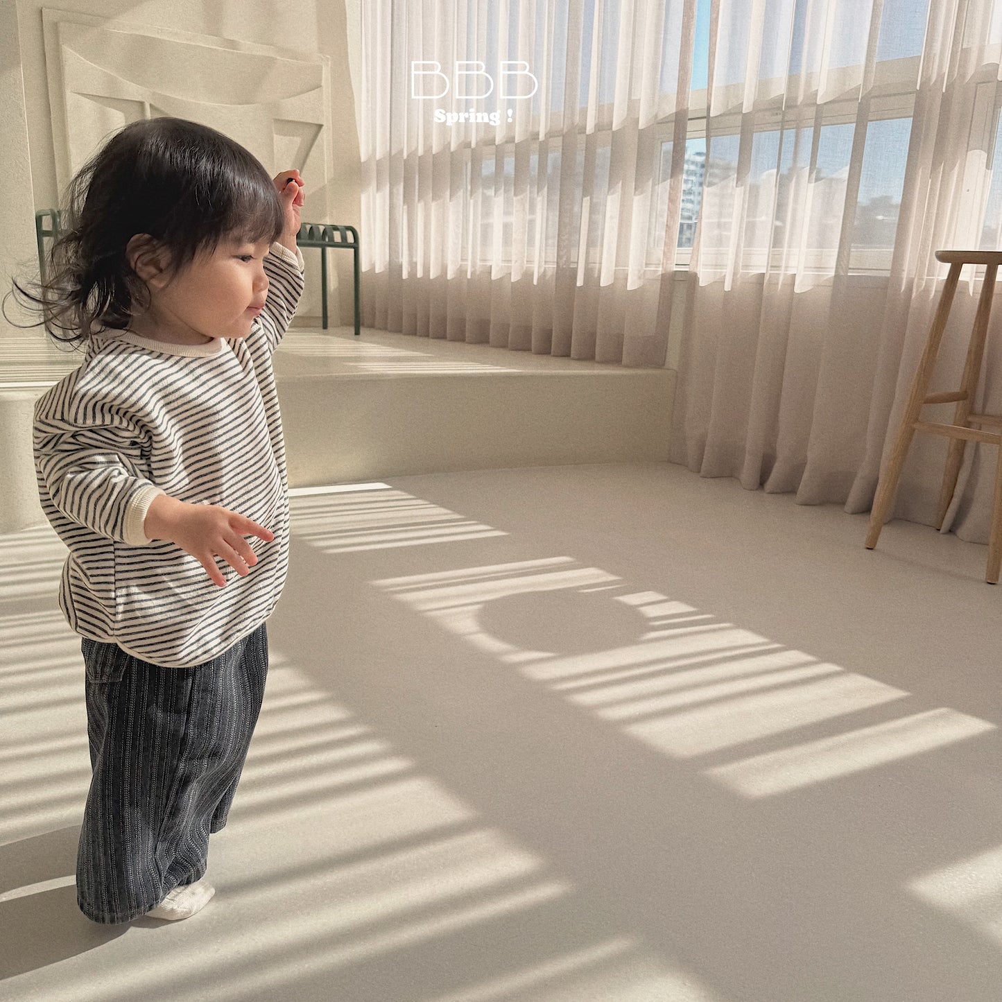 韓國童裝 26春 | BB40 Bebe Double Stripe Jeans (70-110cm)