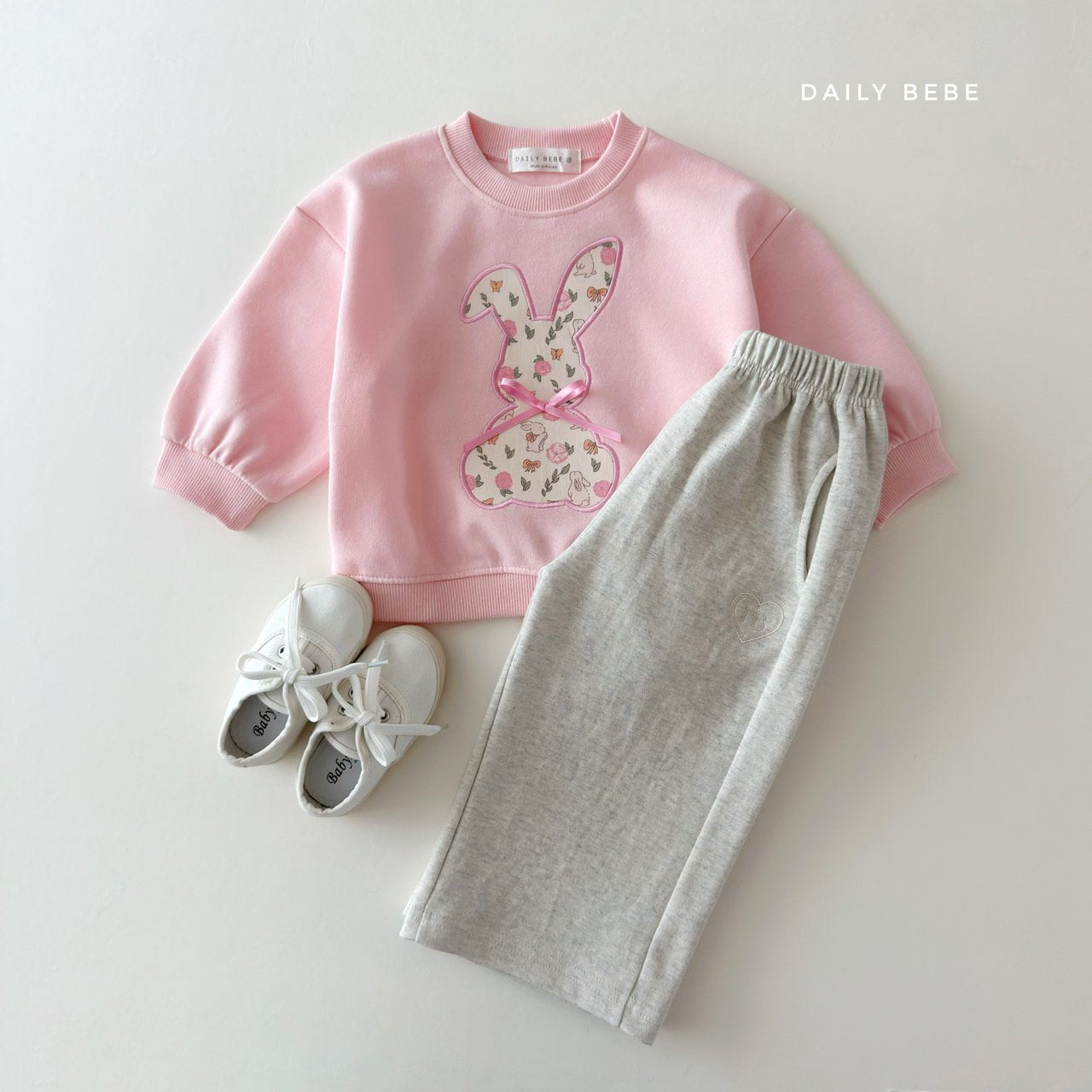 韓國童裝 26春 | DD17 花兔熊衛衣 (75~140cm)