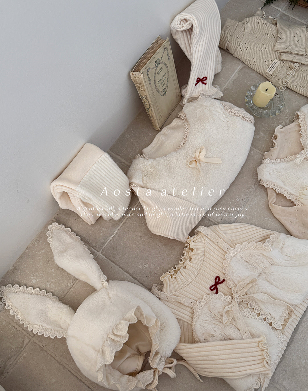 韓國童裝 25秋冬 | AO2558 Fur Ribbon Vest