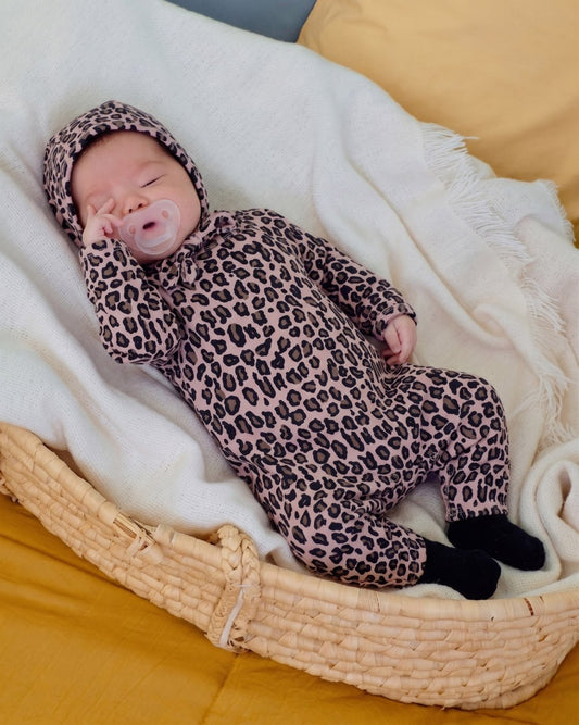 韓國童裝 26秋| OT34 Little Leopard Romper + Bonnet Set 連身衣