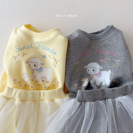 韓國童裝 26春 | DD38 羊羊蕾絲套裝 (75~140cm)
