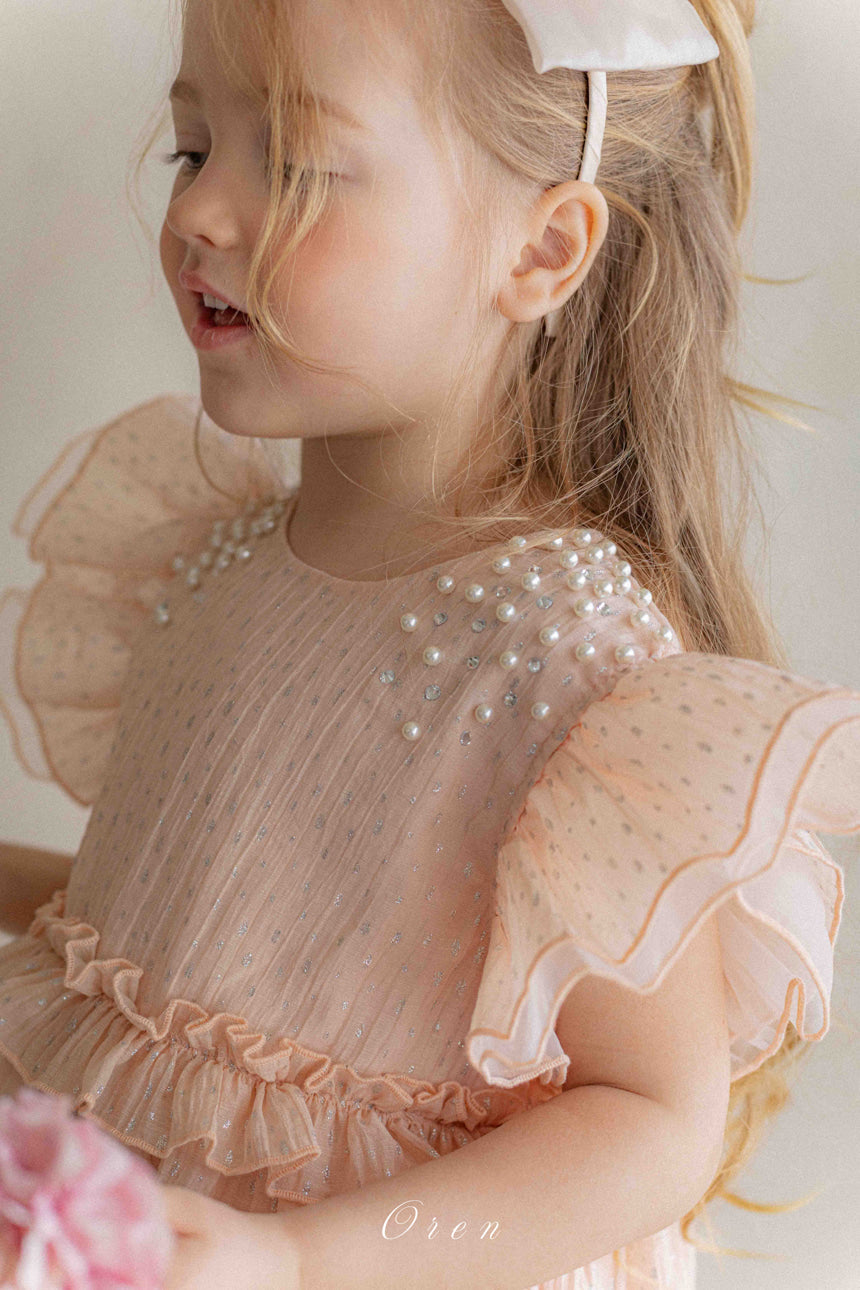 【現貨】韓國童裝 OREN Roel Pearl Dress 1歲生日之選