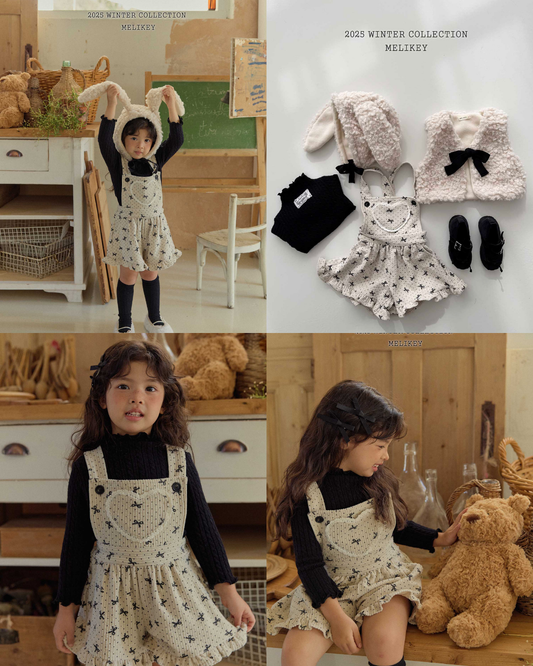 韓國童裝 25秋冬 | ME25445 Ribbon Overall