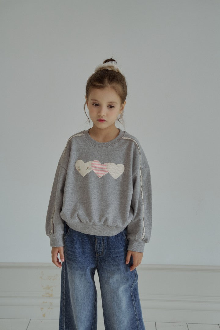韓國童裝 26秋| MN22 Heart Patch Sweatshirt 衛衣 (80-130)