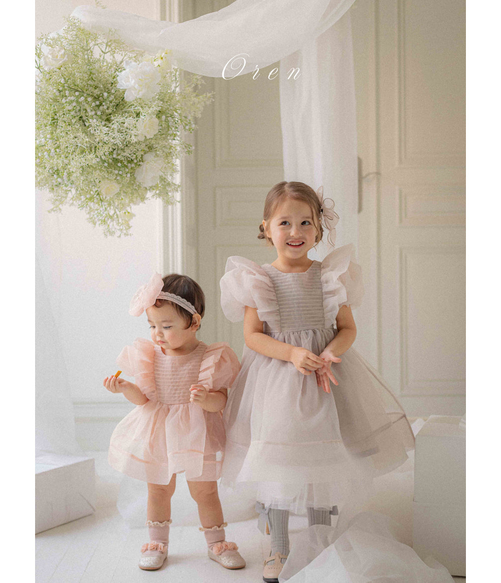 韓國童裝 26春 | OR24 Serena Pintuck Organza Suit