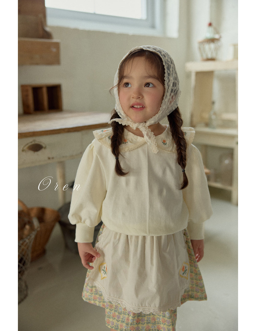 韓國童裝 26春 |  OR84 Arabella Lace Trim Hood