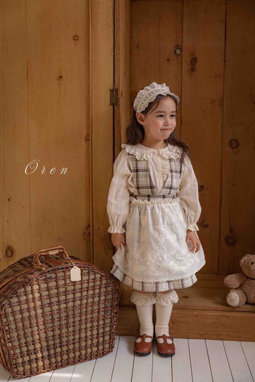 韓國童裝 26春 |  OR76 Check one-piece dress (85~120cm)