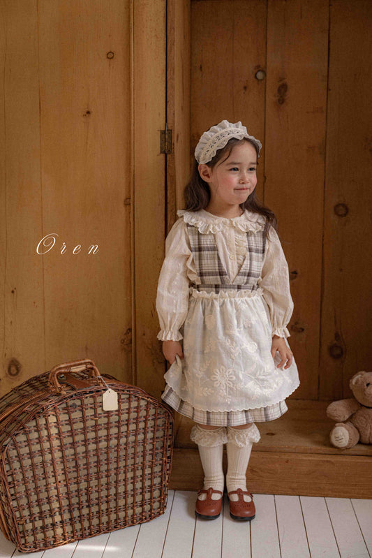 韓國童裝 26春 |  OR76 Check one-piece dress (85~120cm)