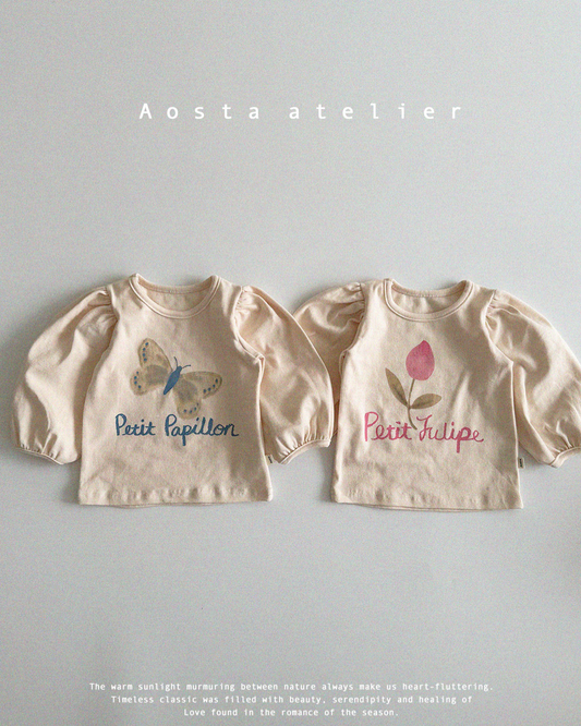 現貨▷  韓國童裝 25春 | AO25145 FLIP PUFF TEE (80/110)