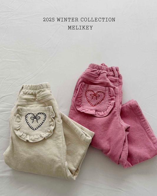 韓國童裝 25秋冬 | ME25447 Ribbon Frill Pants
