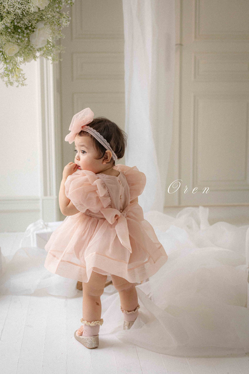 韓國童裝 26春 | OR24 Serena Pintuck Organza Suit