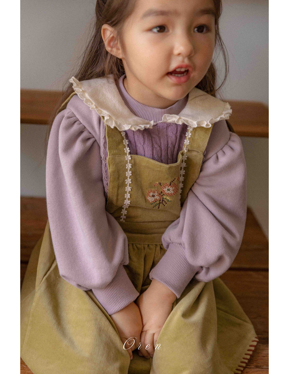 韓國童裝 25秋冬 | OR25416 Riley embroidered skirt