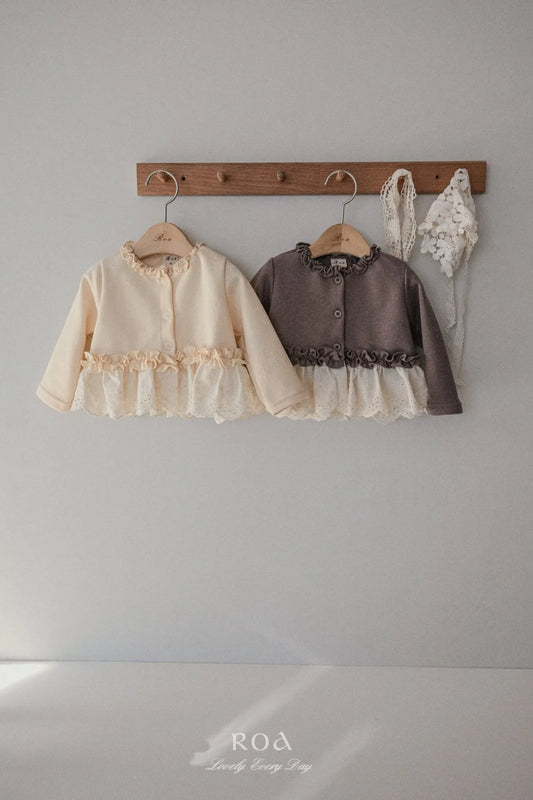 韓國童裝 26春 |   RO02 Lace Frill Cardigan (80~120cm)