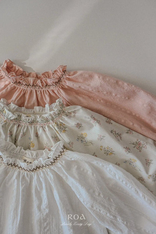 韓國童裝 26春 |   RO07 Smock Print Blouse (80~120cm)