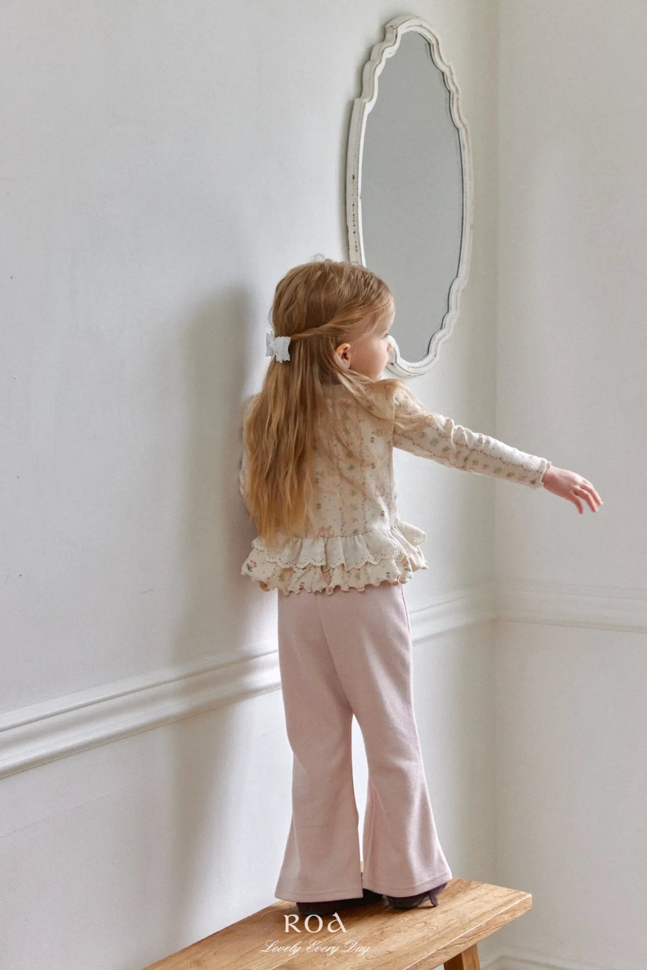 韓國童裝 26春 |   RO11 Spring Lace Frill T-shirt (80~120cm)