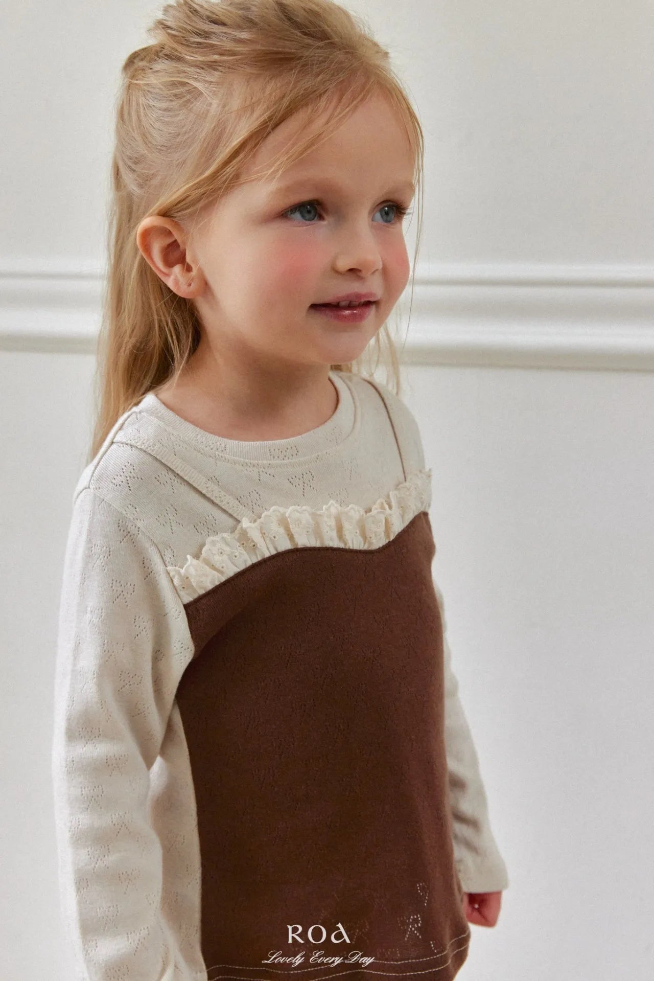 韓國童裝 26春 |   RO12 Contrast Lace T-shirt (80~120cm)