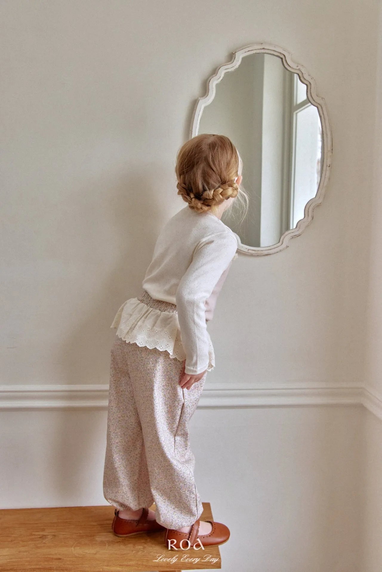 韓國童裝 26春 |   RO12 Contrast Lace T-shirt (80~120cm)