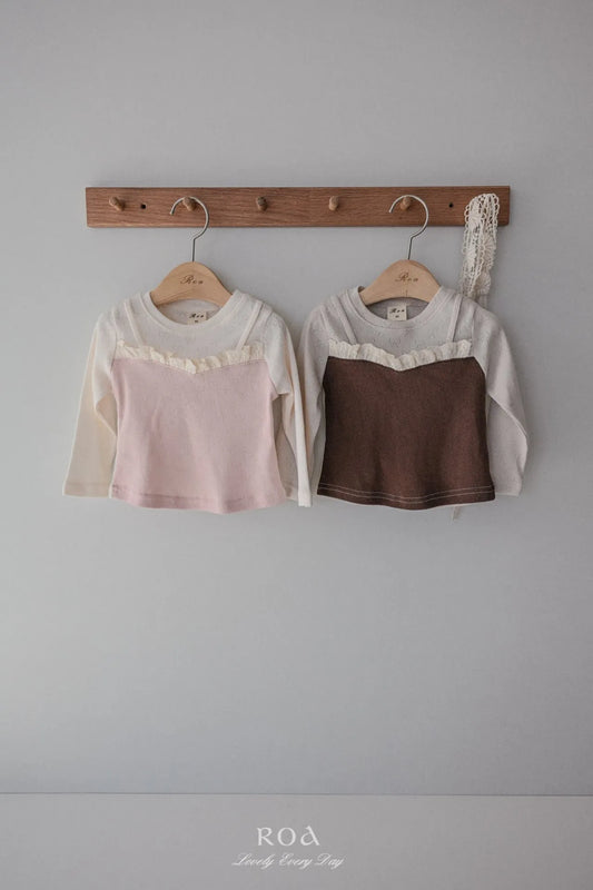 韓國童裝 26春 |   RO12 Contrast Lace T-shirt (80~120cm)