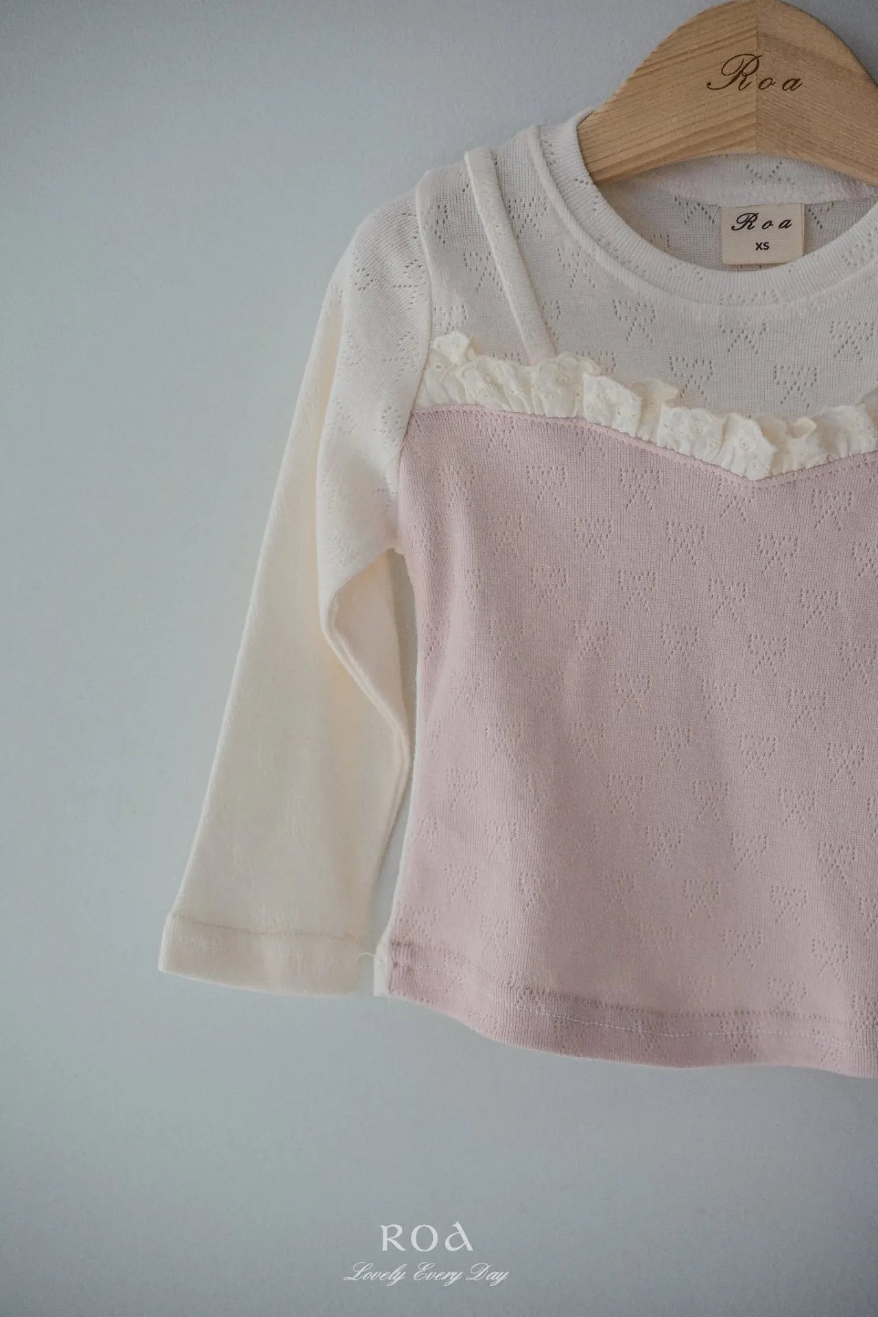 韓國童裝 26春 |   RO12 Contrast Lace T-shirt (80~120cm)