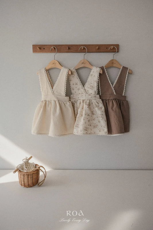 韓國童裝 26春 |   RO15 Spring Lace Strap Suspender Skirt (80~120cm)