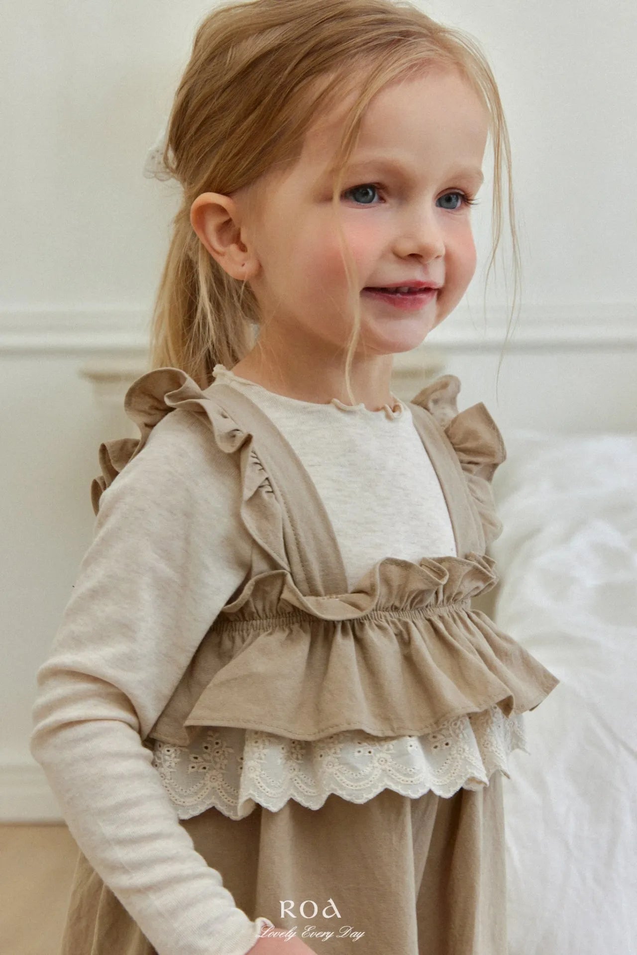 韓國童裝 26春 |   RO17 Lace Frill Suspender (80~120cm)