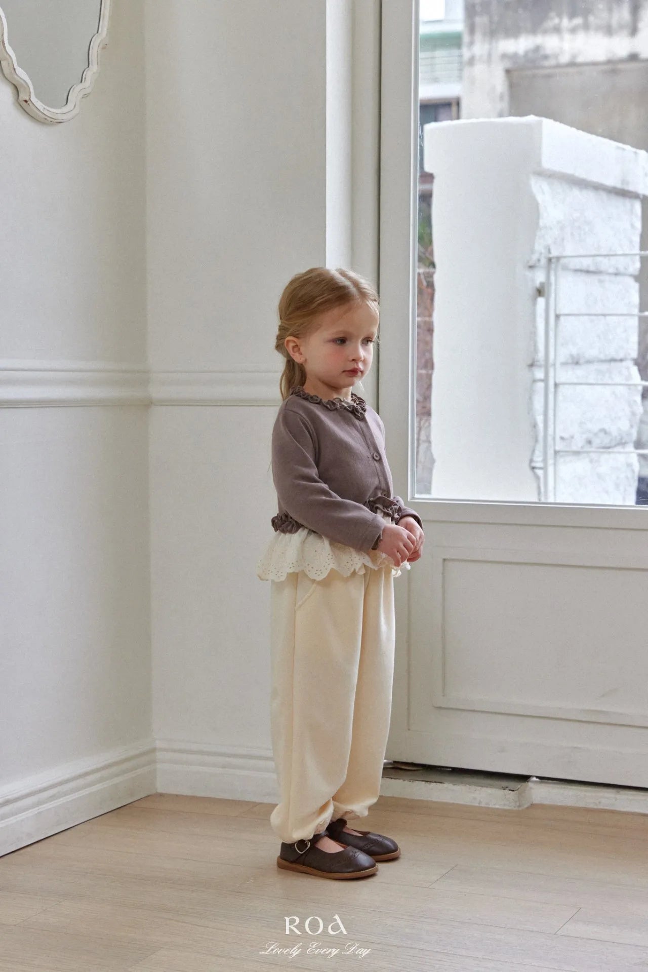 韓國童裝 26春 |   RO21 Hem Lace Jogger Pants (80~120cm)