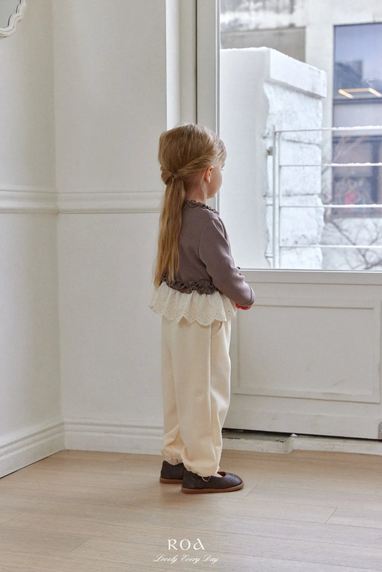 韓國童裝 26春 |   RO21 Hem Lace Jogger Pants (80~120cm)