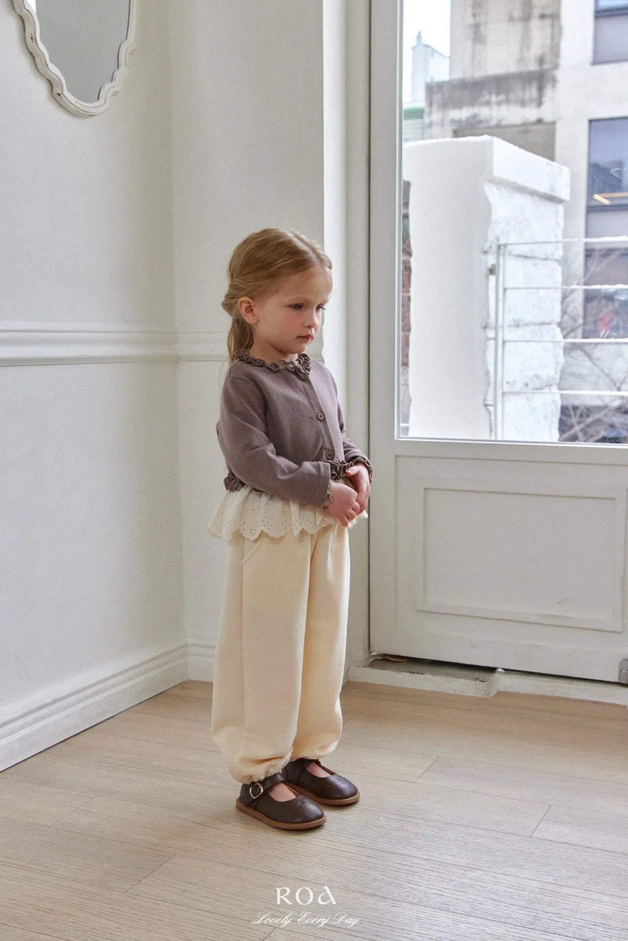 韓國童裝 26春 |   RO21 Hem Lace Jogger Pants (80~120cm)