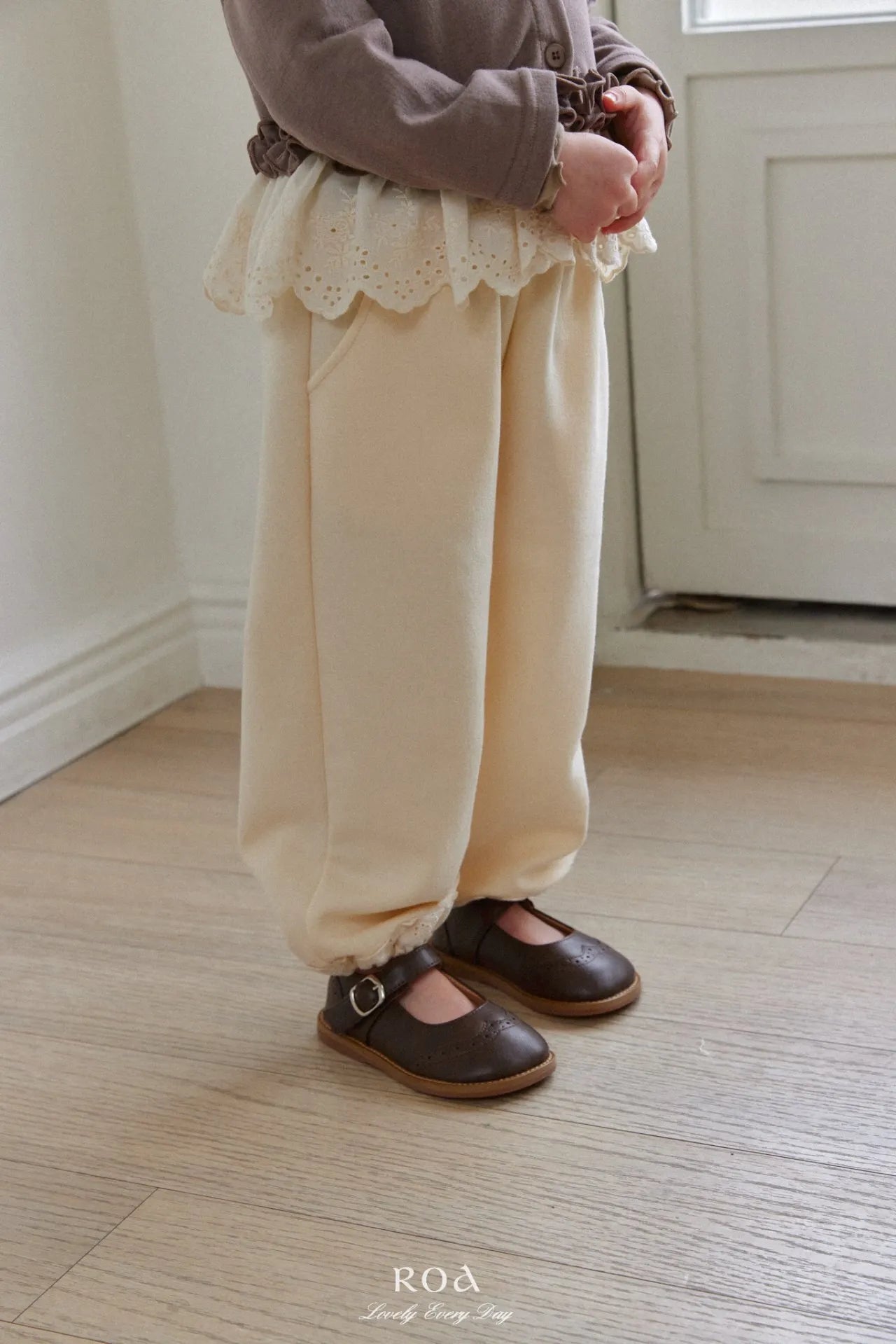 韓國童裝 26春 |   RO21 Hem Lace Jogger Pants (80~120cm)