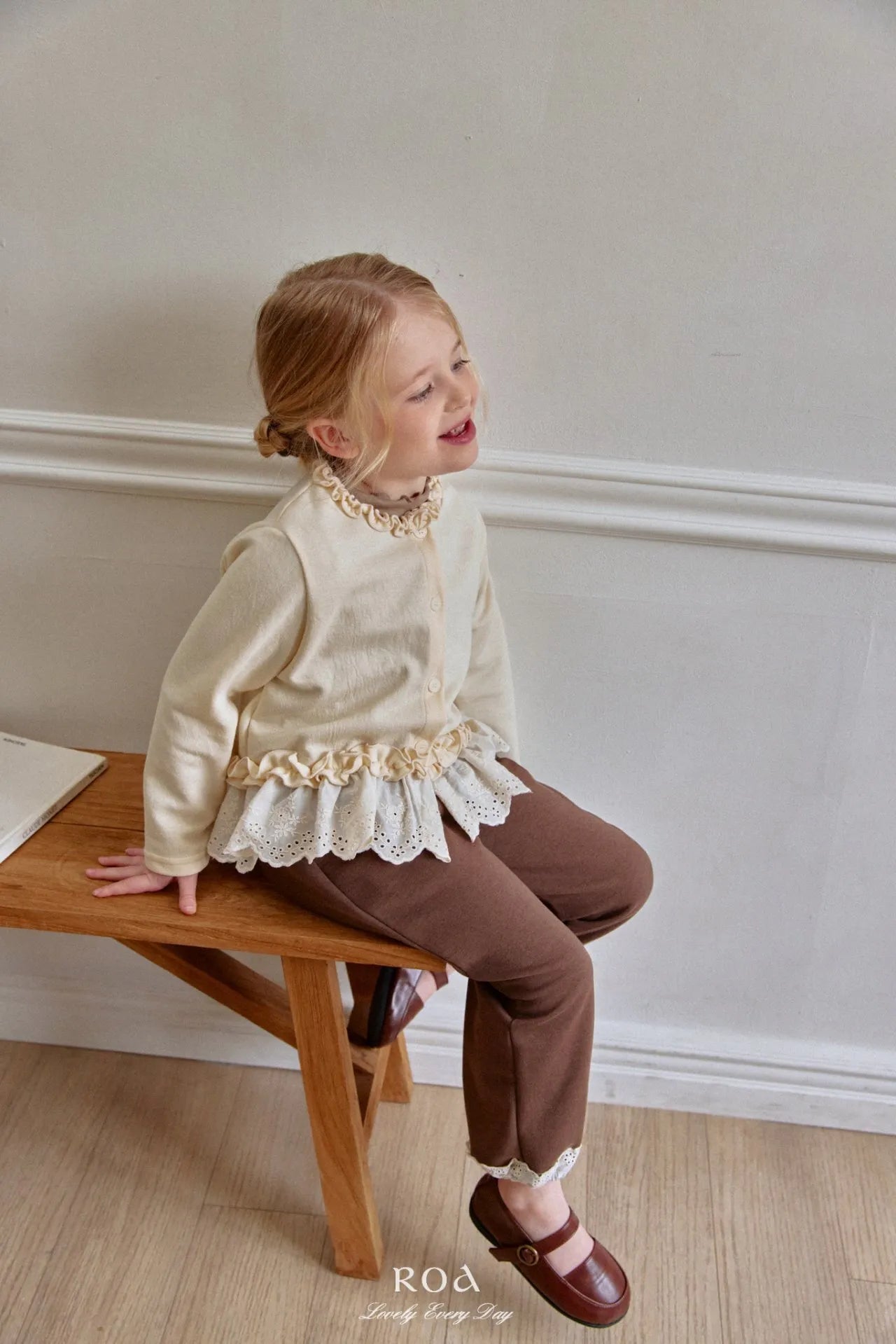 韓國童裝 26春 |   RO21 Hem Lace Jogger Pants (80~120cm)