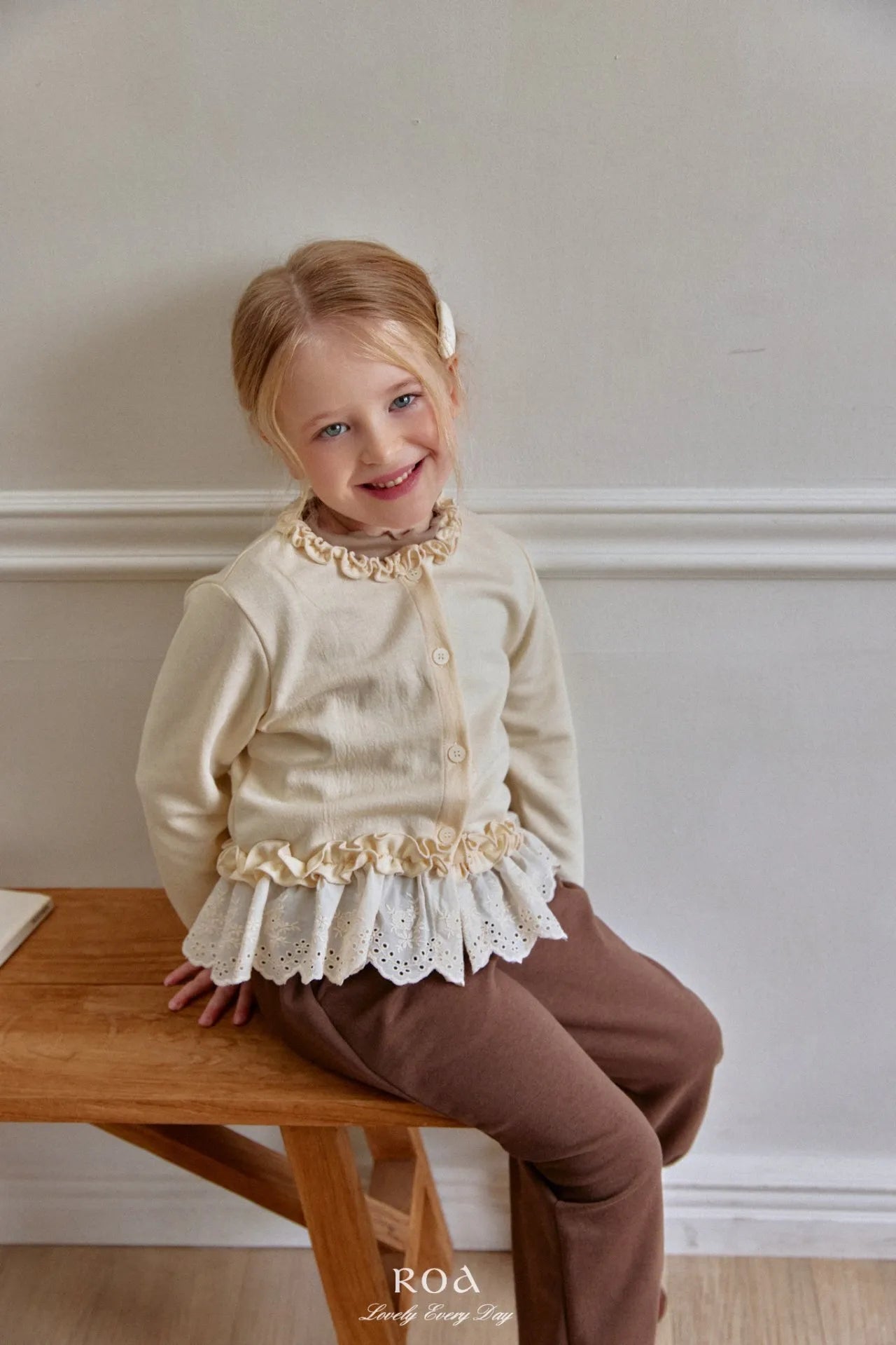 韓國童裝 26春 |   RO21 Hem Lace Jogger Pants (80~120cm)