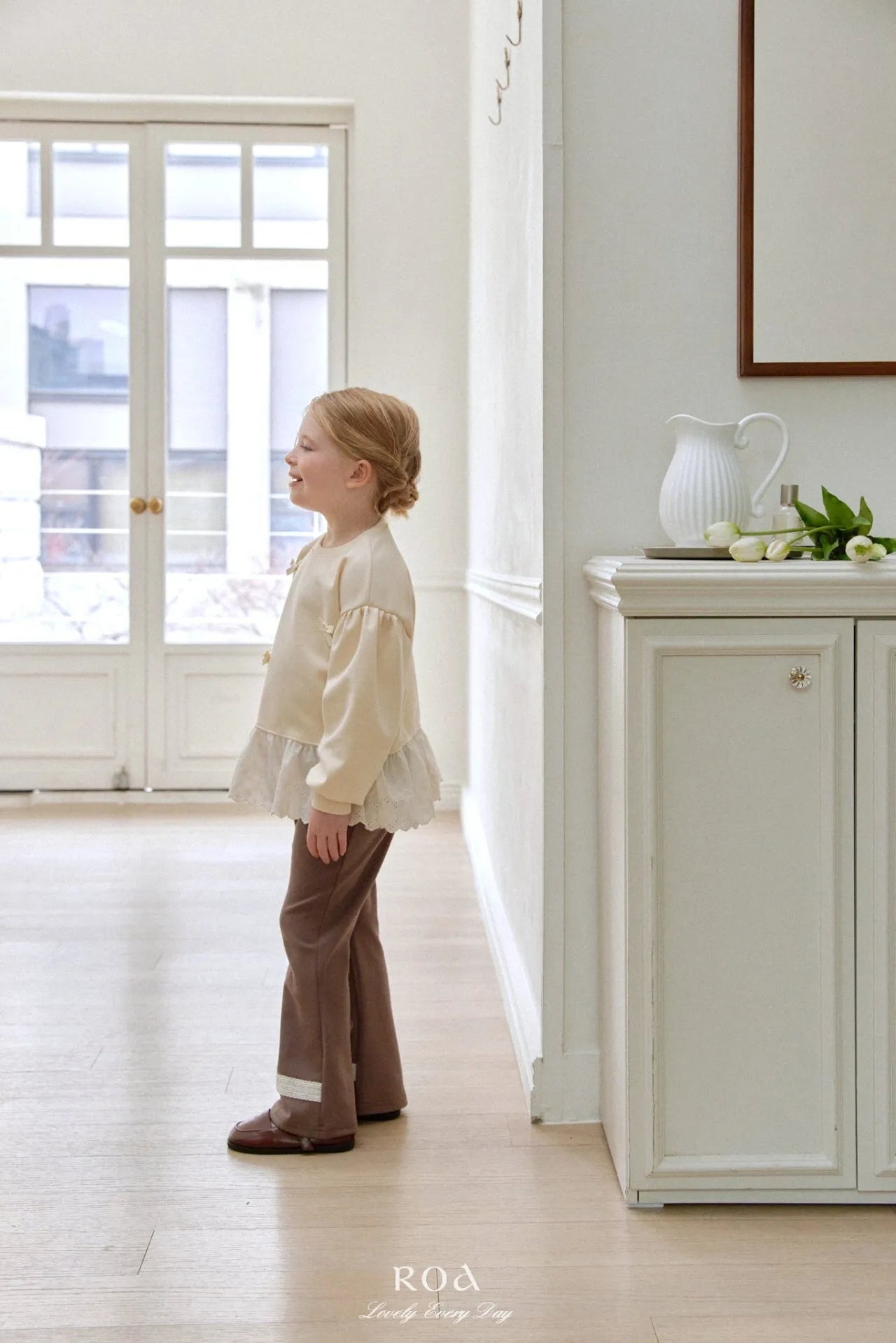 韓國童裝 26春 |   RO22 Lace Flare Pants (80~120cm)